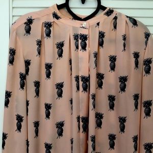 Ann Taylor pink pineapple blouse!